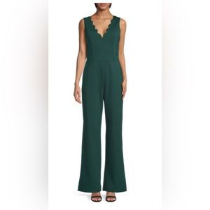 NEW Holiday Party SOCIALITE Scallop Trim Jumpsuit L